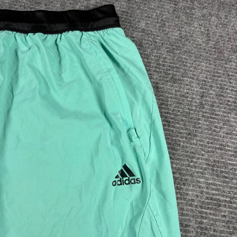 Adidas Athletic Shorts Mens 2XL Teal Good Perforated Pockets Gym Workout